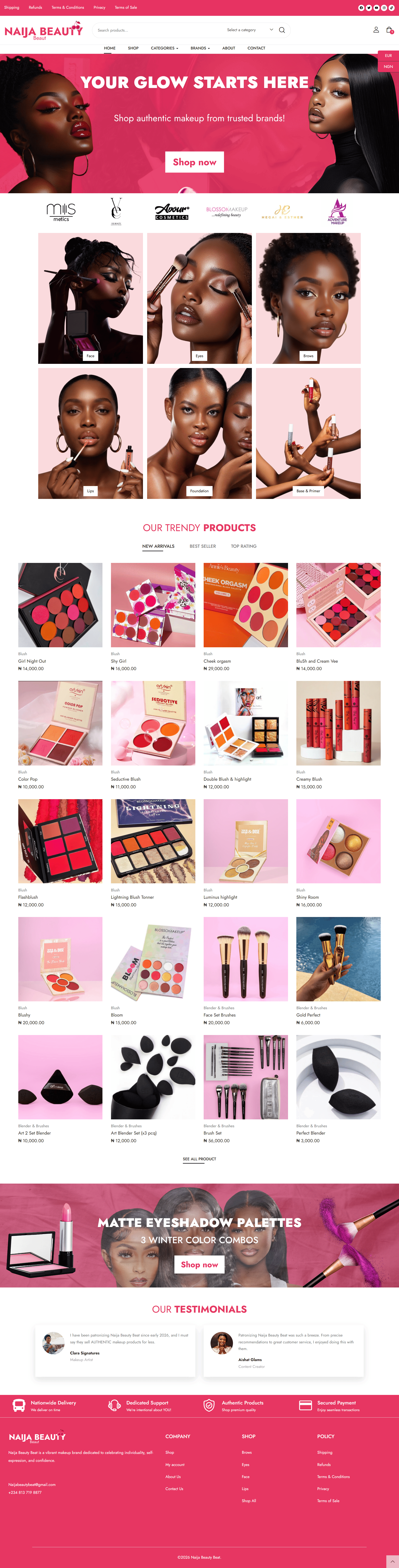Naija Beauty — E-Commerce website by our UK web design agency