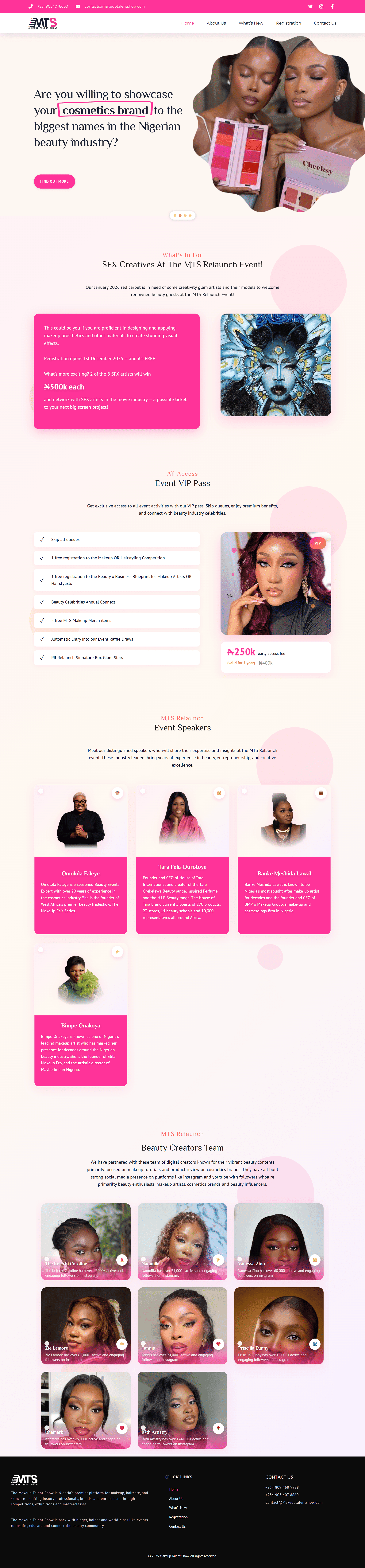 Makeup Talent — Beauty website by our UK web design agency