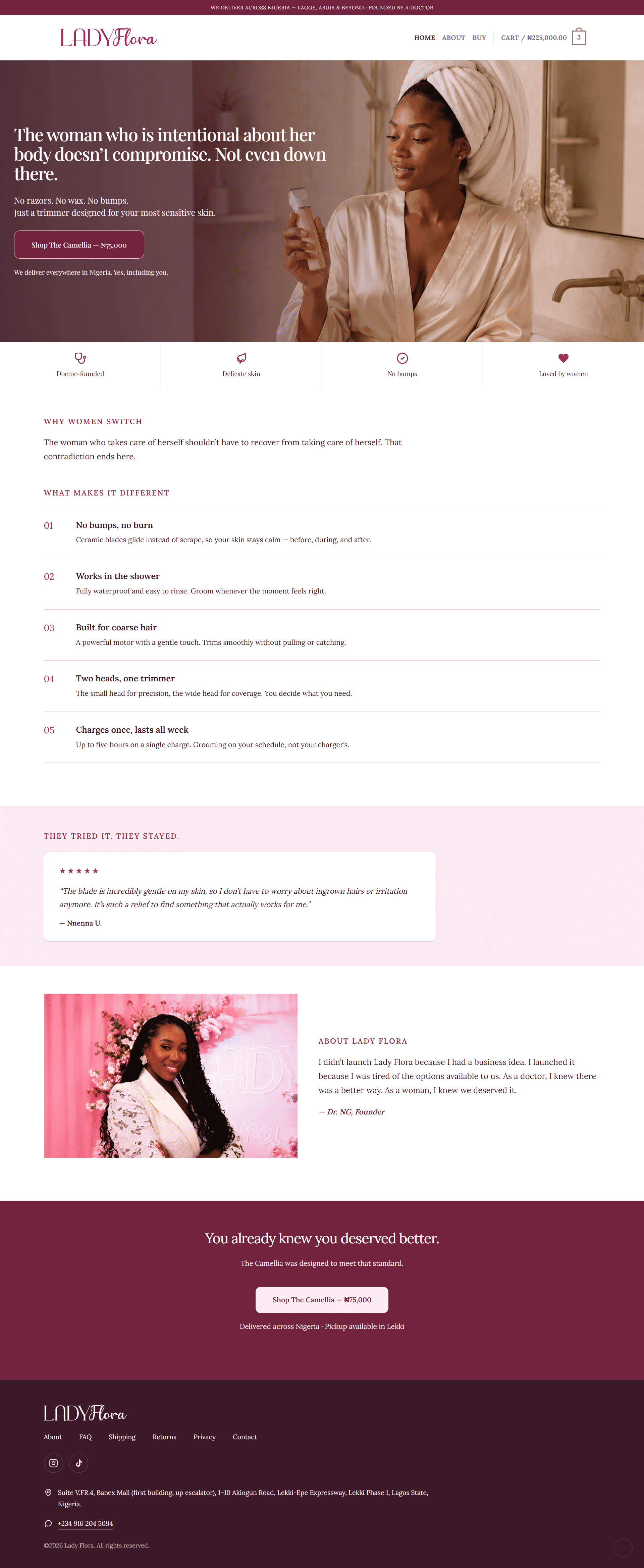 Lady Flora — Business website by our UK web design agency