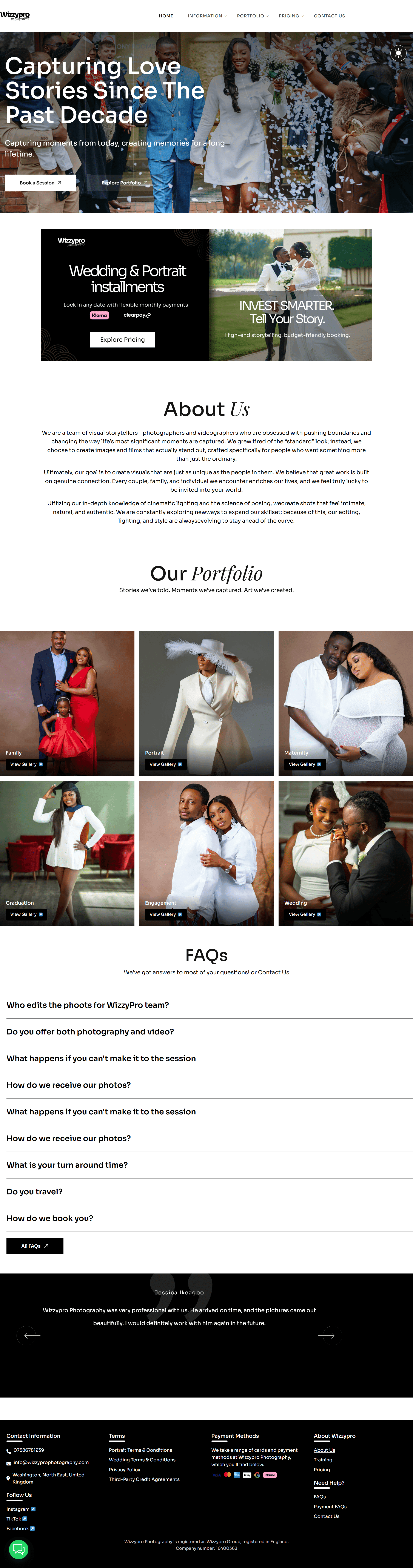 WizzyPro — Photography website by our UK web design agency